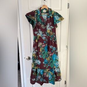 Tuckernuck oxblood verdant floral Alice dress FLAWED, PROJECT